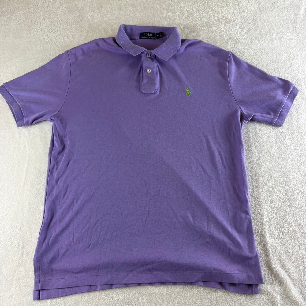 Polo Ralph Lauren Polo Shirt Mens Medium Purple Short Sleeve Pony Logo Preppy